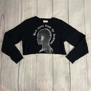 ETERNAL RETURN Women’s Black Graphic Crop Top “Back From The Darkness” No Size